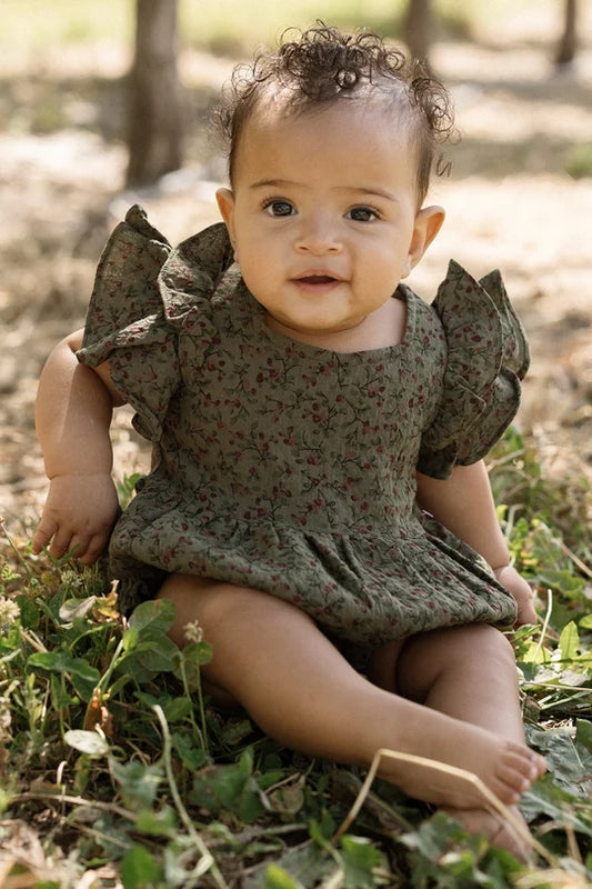 Baby Hattie Romper in Woodland Floral