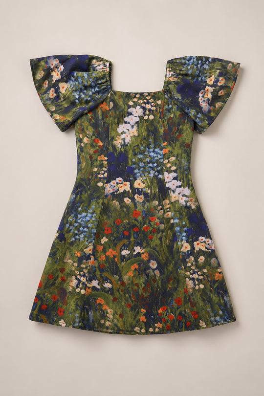 Teen Blakely Flutter-Sleeve Dress in Impressionist Bloom