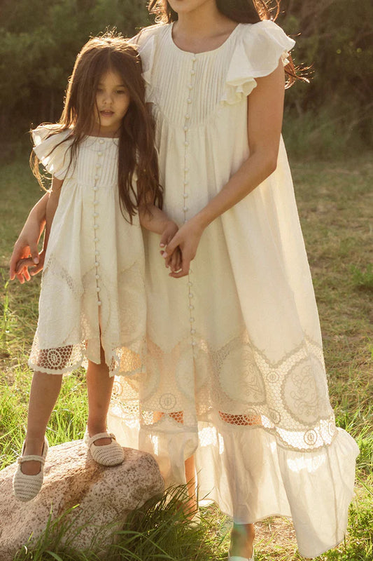 Abigail Maxi Dress in Antique Ivory