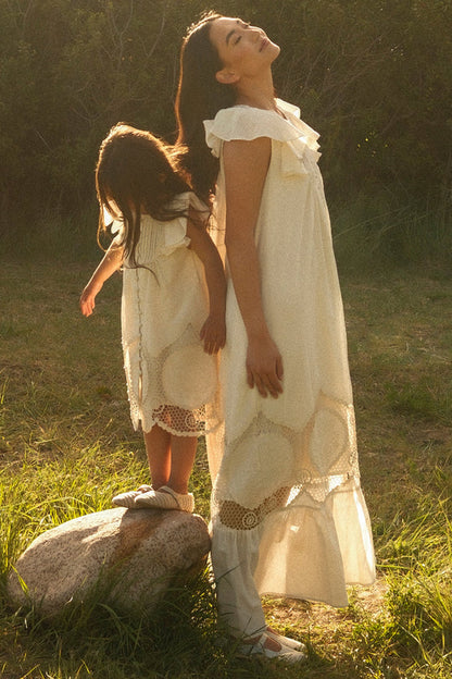 Abigail Maxi Dress in Antique Ivory