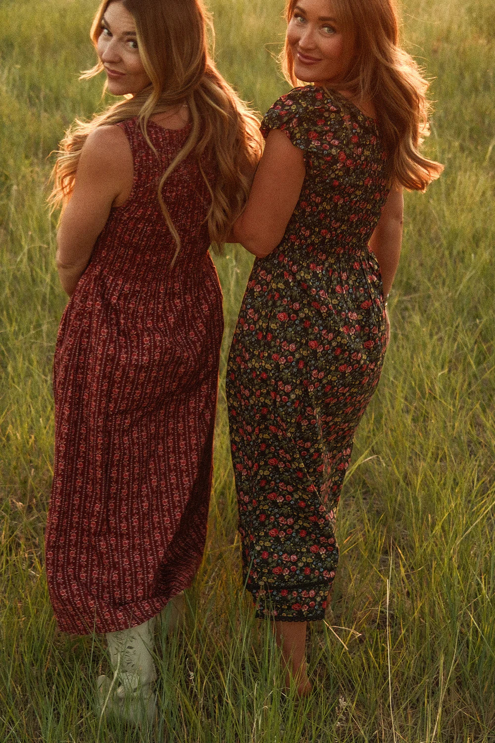 Annalise Dress in Obsidian Vintage Poppies