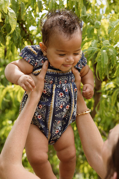 Baby Marlow Romper in Navy Fleur