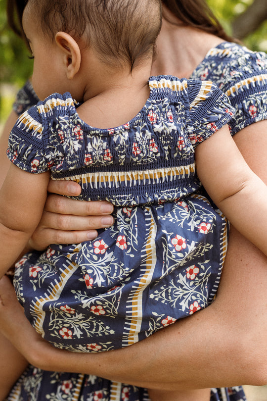 Baby Marlow Romper in Navy Fleur