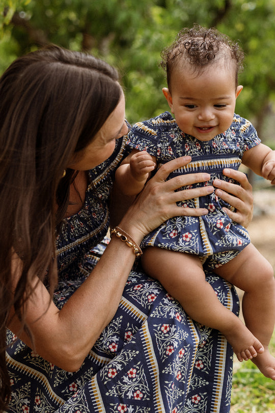 Baby Marlow Romper in Navy Fleur