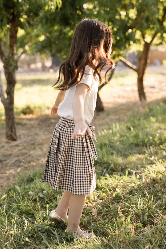 Mini Addison Skort in Chestnut Gingham