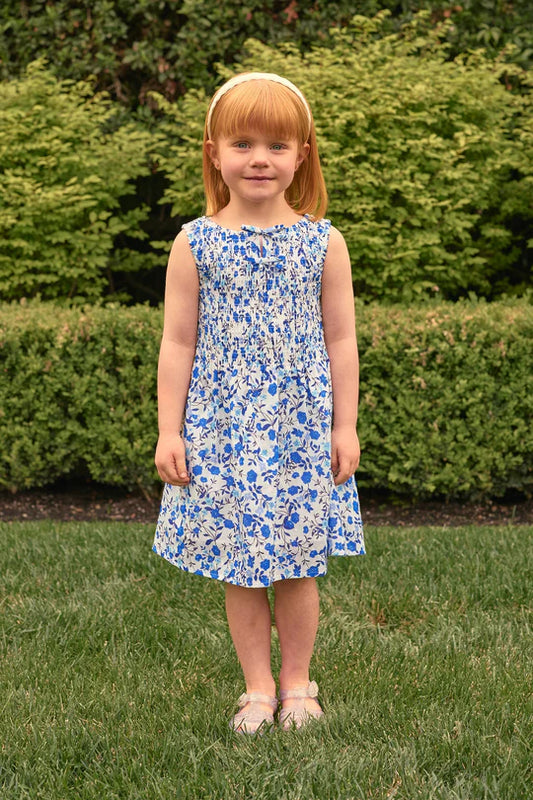 Mini Ana Dress in Ditsy Cobalt Floral