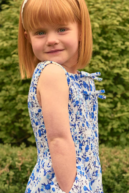 Mini Ana Dress in Ditsy Cobalt Floral