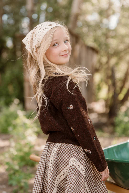 Mini Ellis Sweater in Warm Cocoa Lovelorn Ditsy