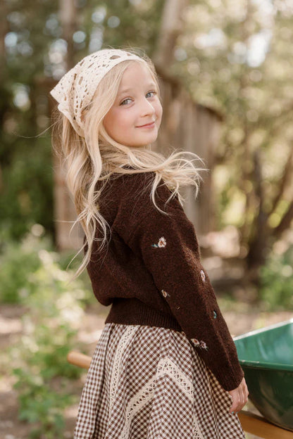 Mini Ellis Sweater in Warm Cocoa Lovelorn Ditsy