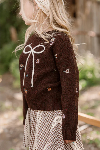 Mini Ellis Sweater in Warm Cocoa Lovelorn Ditsy