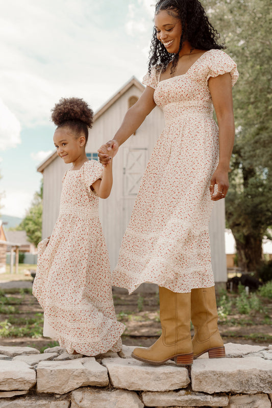 Mini Mirabelle Dress in Cream Ditsy Floral